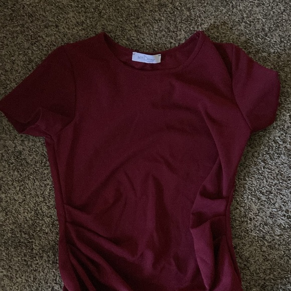 Maroon Maternity Dress - Picture 2 of 3